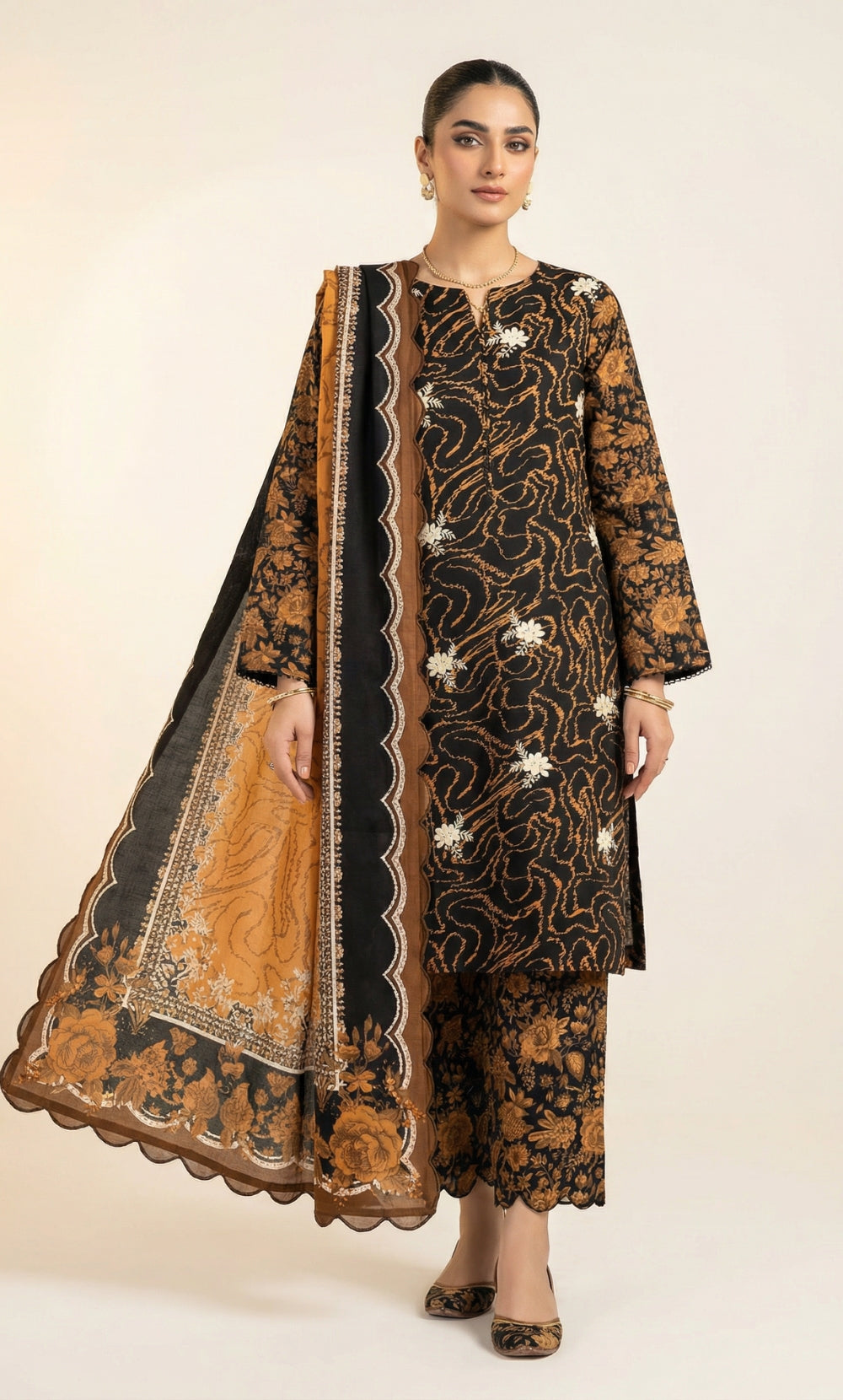 Suhana – 3 Piece Lawn | Embroidered Floral Front -04