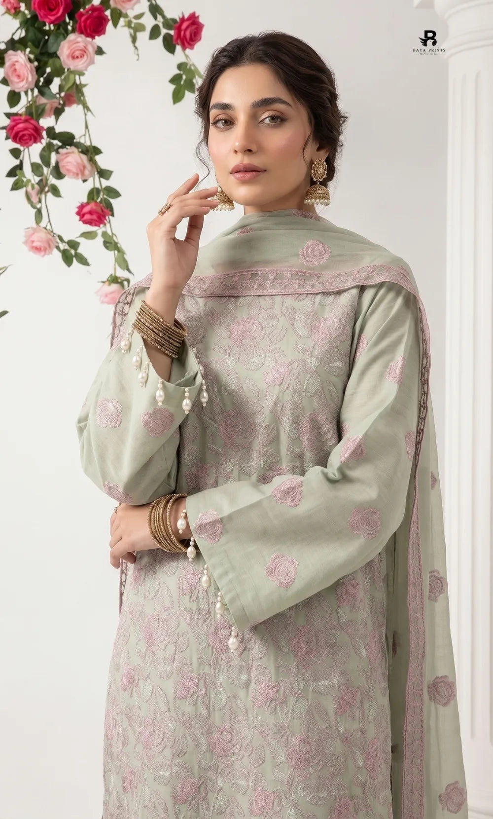 3PC Premium Embroidered Karandi | Unstitched | Nazakat - 06