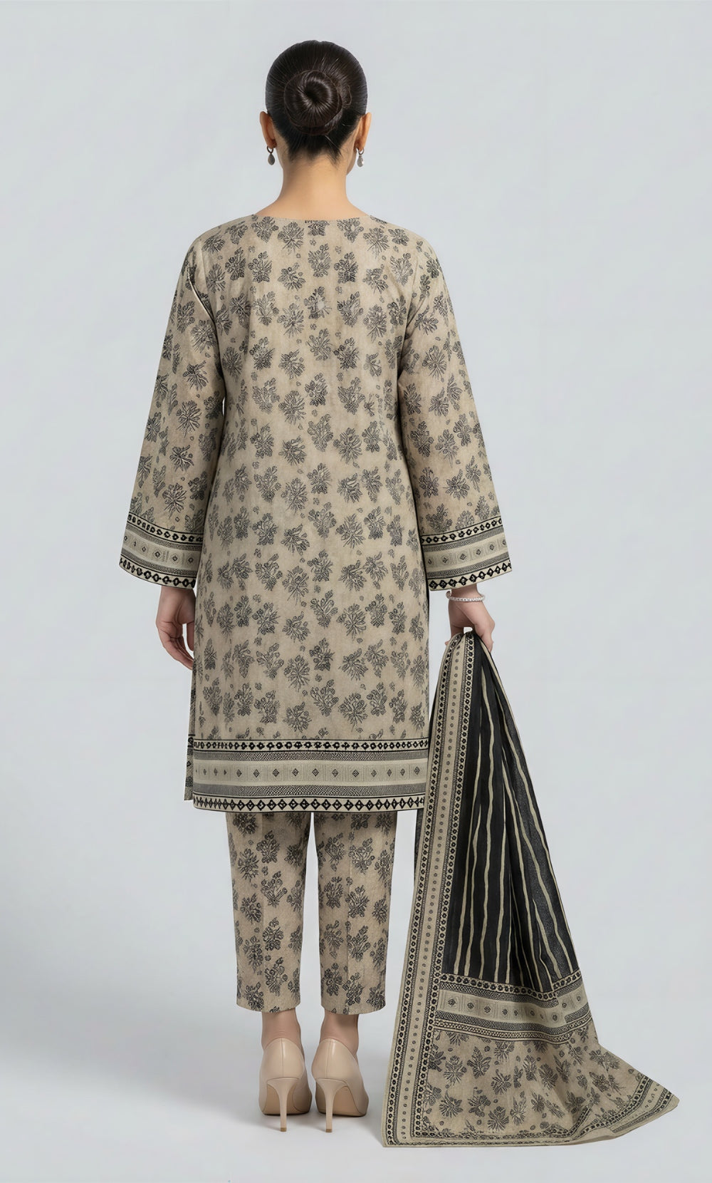 3 Piece Unstitched Printed Viscose Suit-BA-V11