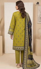 3PC Printed Karandi | Unstitched | BA-V2-02