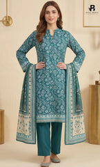 3PC Printed Karandi | Unstitched | BA-V1-10