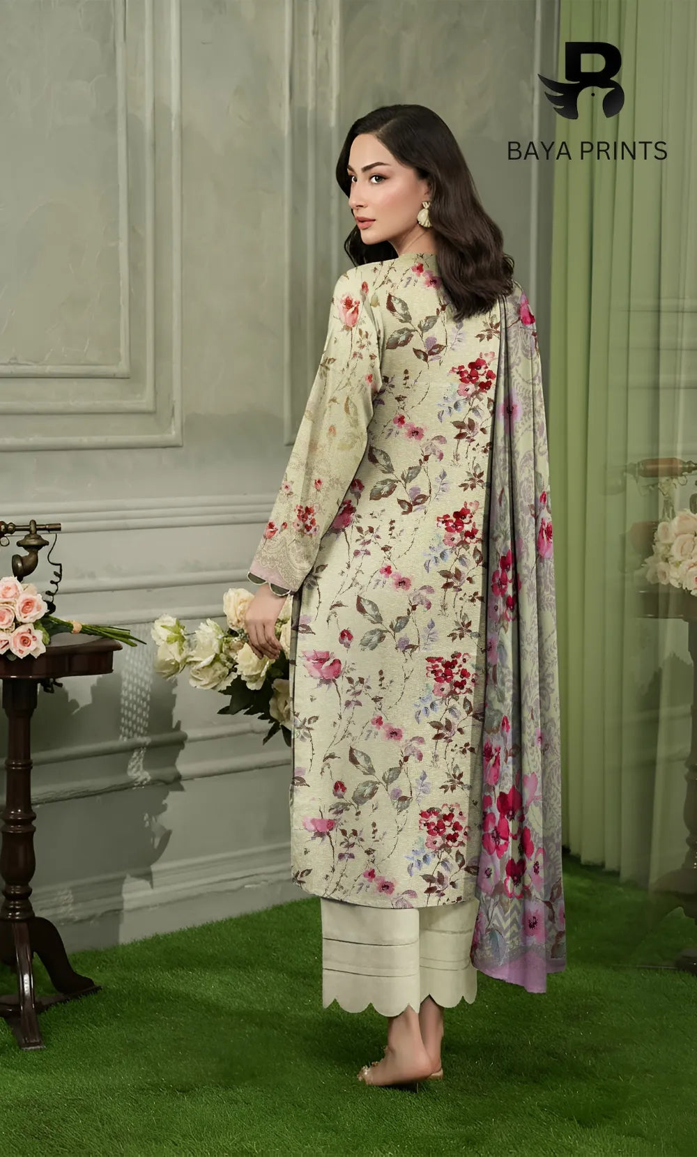 3 Piece Unstitched Karandi Suit BA-V10-3