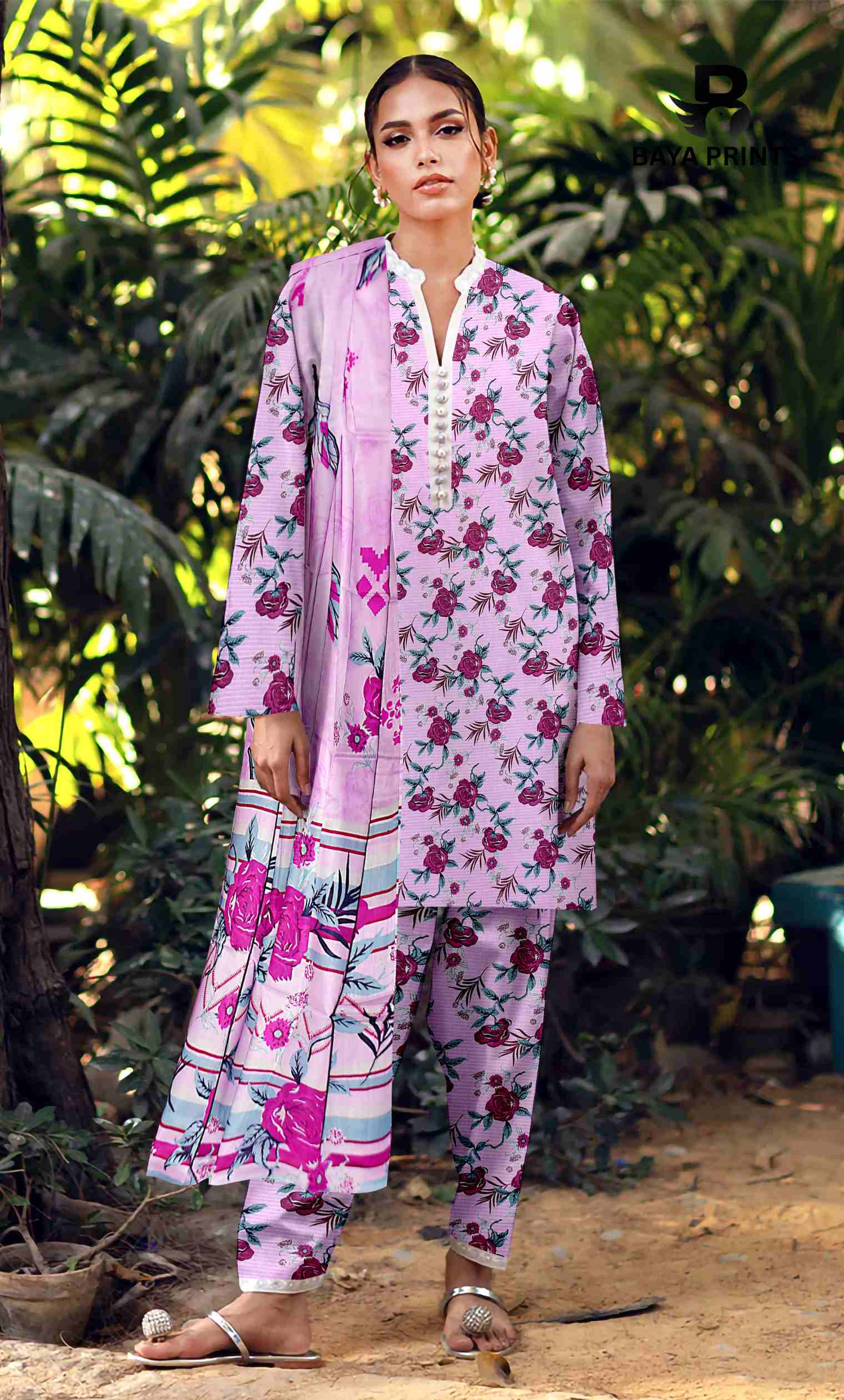 3 Piece Unstitched Printed Lawn Suit -BA-V21B-4