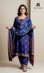 3 Piece Unstitched Printed Doria Viscose Suit with Bamber Dupatta BA-V7-014