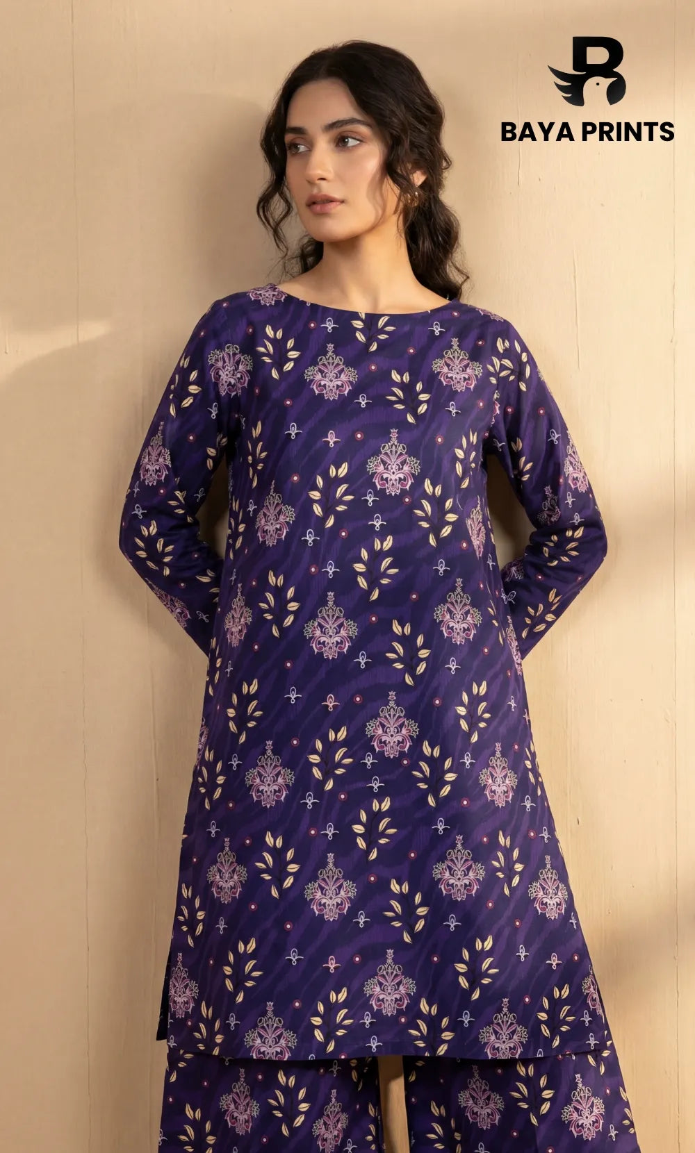 2PC Unstitched Printed Lawn Suit -Orlina