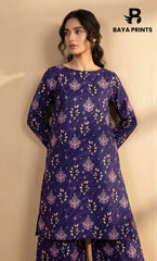 2PC Unstitched Printed Lawn Suit -Orlina