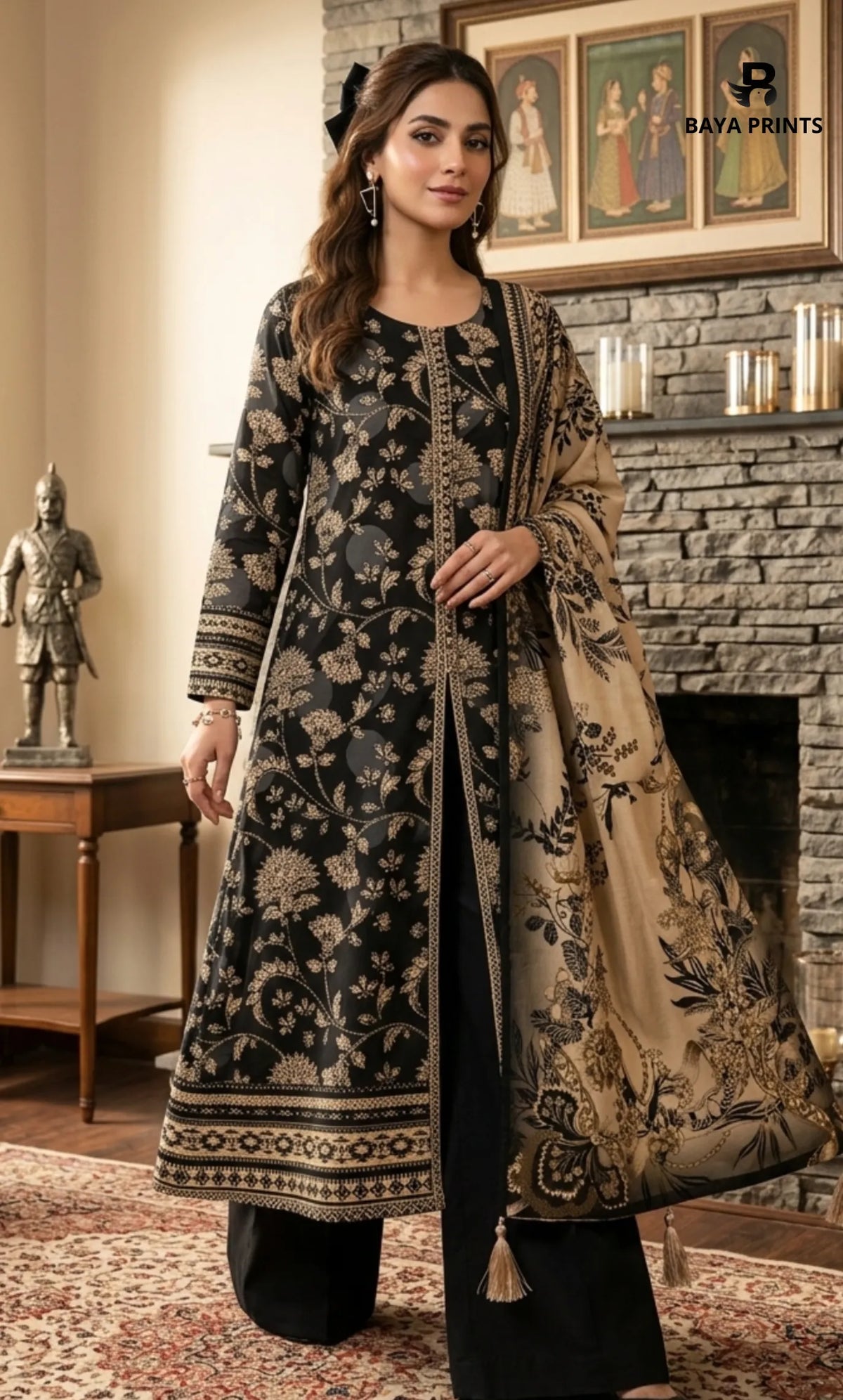 3PC Printed Lawn | Unstitched |  B&S