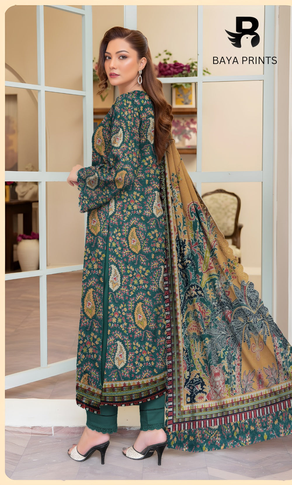 3 Piece Unstitched Karandi Suit BA-V8-11