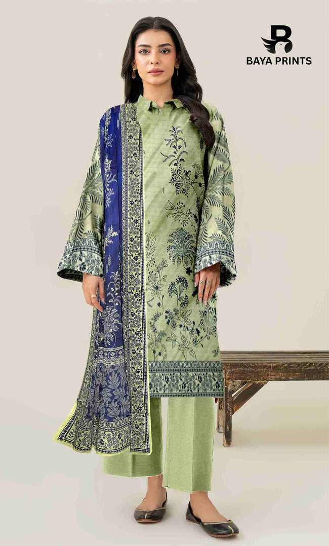 3 Piece Unstitched Printed Lawn Suit -BA-V28-3 Hover Image