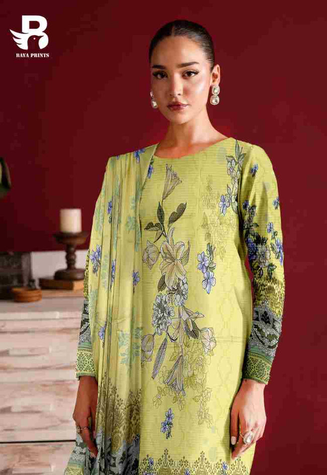 3 Piece Unstitched Printed Doria Viscose Suit  - BA-V2-005 Main Image