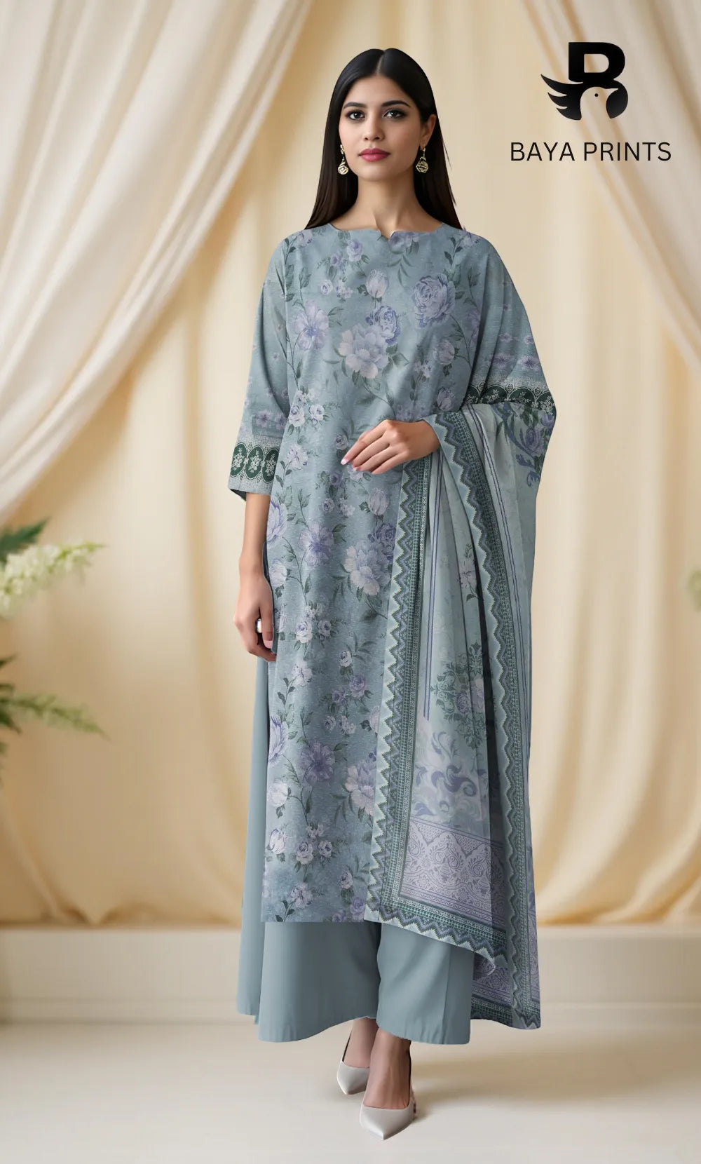 3 Piece Unstitched Karandi Suit BA-V10-16