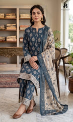 3 Piece Unstitched Printed Viscose Suit-BA-V11