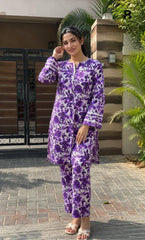 2PC Unstitched Printed Lawn Suit – Orlina (5 Meters)