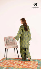 2-Piece Unstitched Dhanak Printed Suit with Embroidered Border-DE-V1-08