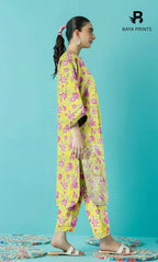 2-Piece Unstitched Dhanak Printed Suit with Embroidered Border-DE-V1-19