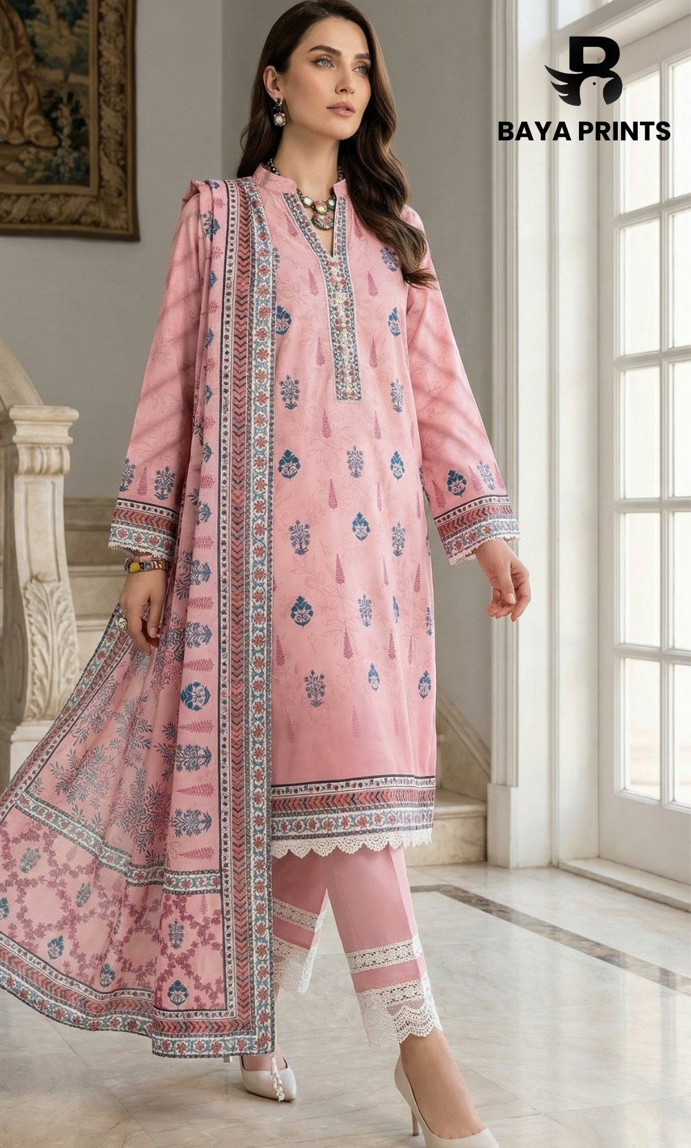 3 Piece Unstitched Lawn Suit -V-21-B-07