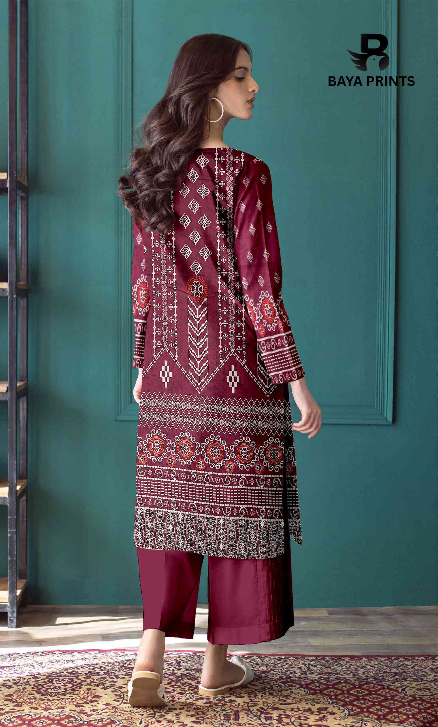 3 Piece Unstitched Printed Lawn Suit -BP-V2-3