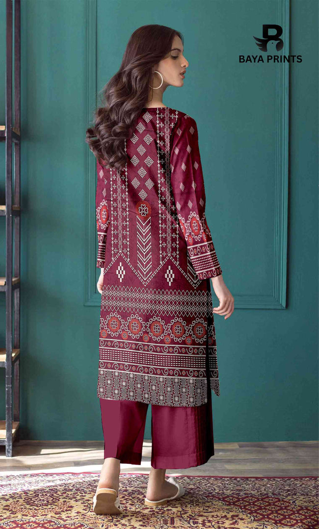 3 Piece Unstitched Printed Lawn Suit -BP-V2-3 Main Image