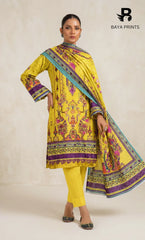 3 Piece Unstitched Printed Dobby Lawn Suit -BA-V18-06