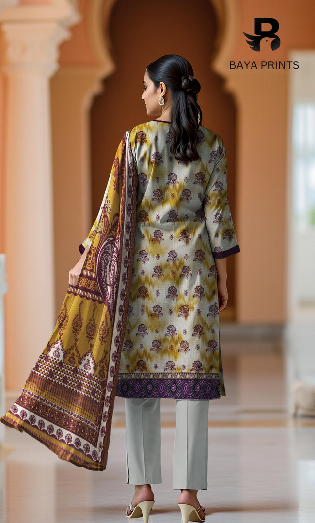 3 Piece Unstitched Karandi Suit BA-V8-03 Main Image