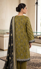 3PC Printed Linen | Unstitched | BA-V2-02