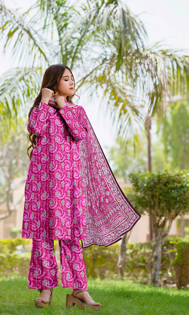 3 Piece Unstitched Premium Lawn Suit- BA-V-30-S19 Hover Image