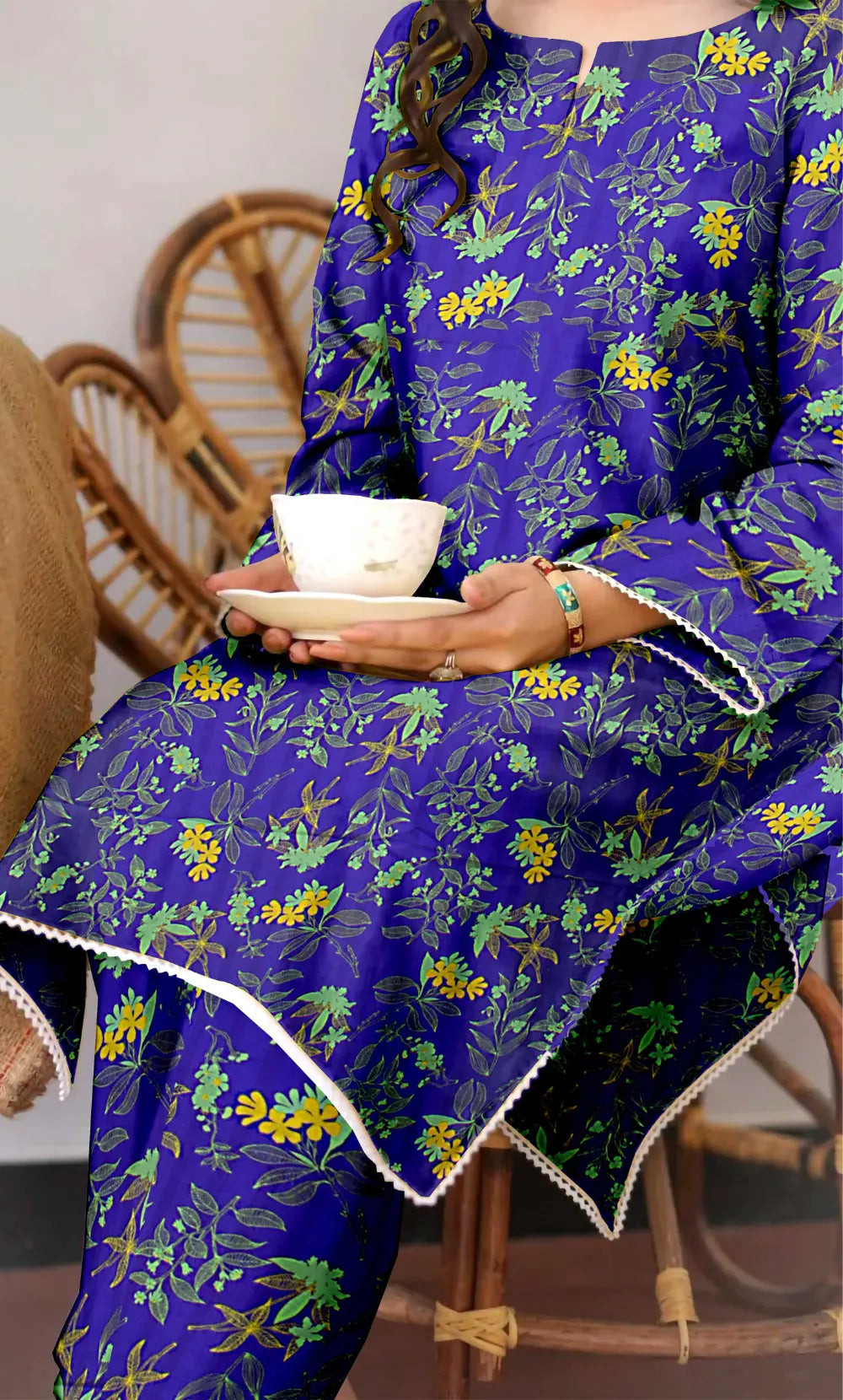 3 Piece Unstitched Printed Lawn Suit With Bamber Chiffon Dupatta - BA-V-31 -4