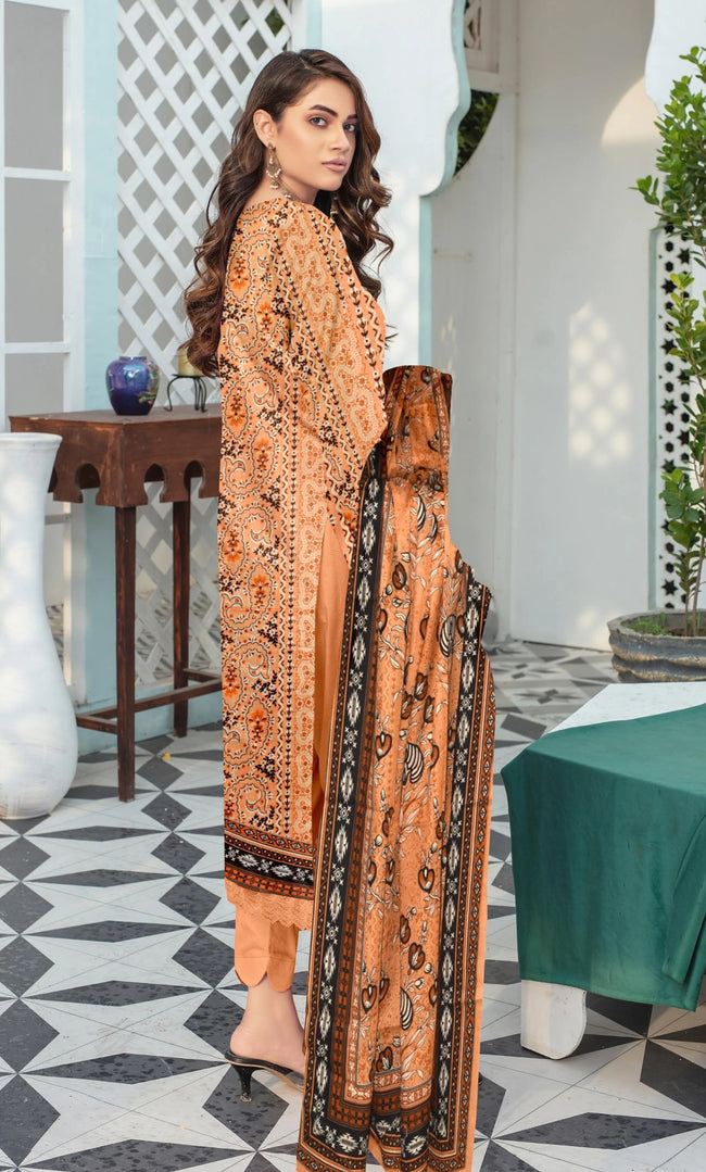 3 Piece Printed Unstitched Lawn Suit | SE-B-03 Main Image