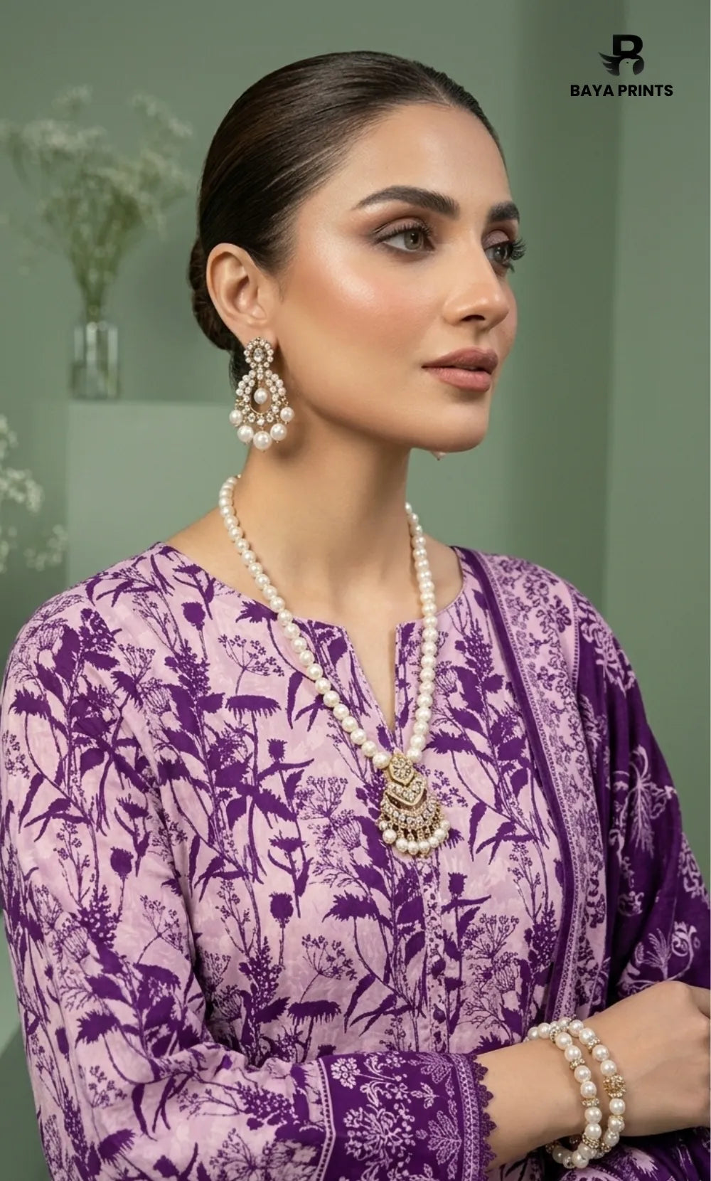 3PC Printed Lawn | Unstitched | BA-V25