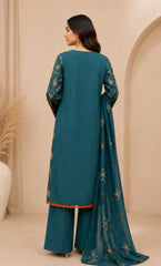 3PC Embroidered Unstitched Lawn Suit | Nafasat