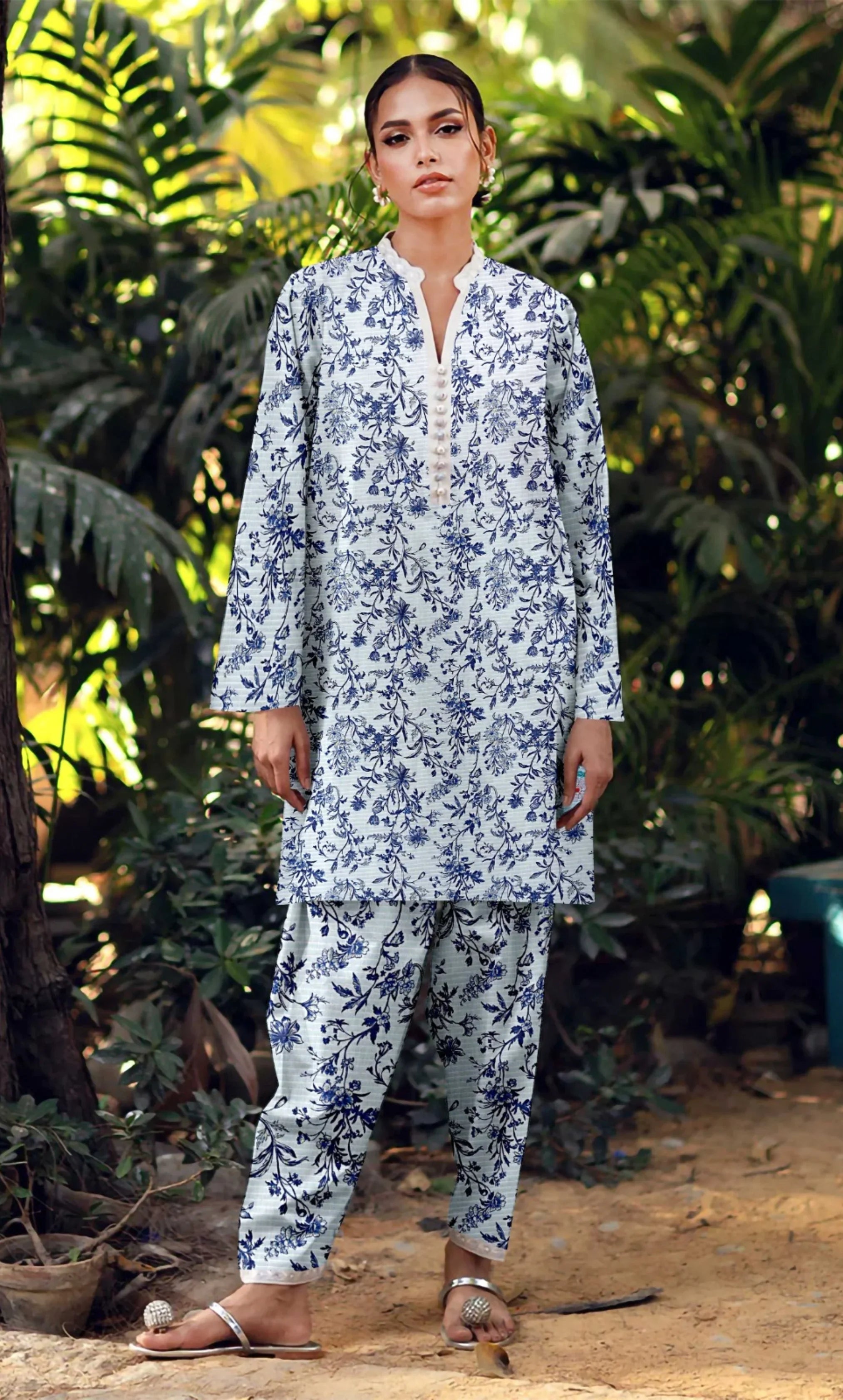 2PC Unstitched Printed Lawn Suit  - BD-V4-12