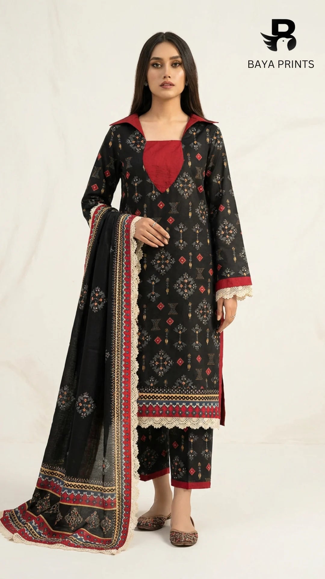 3PC Unstitched Khadar Suit  BA-K-V7 -22