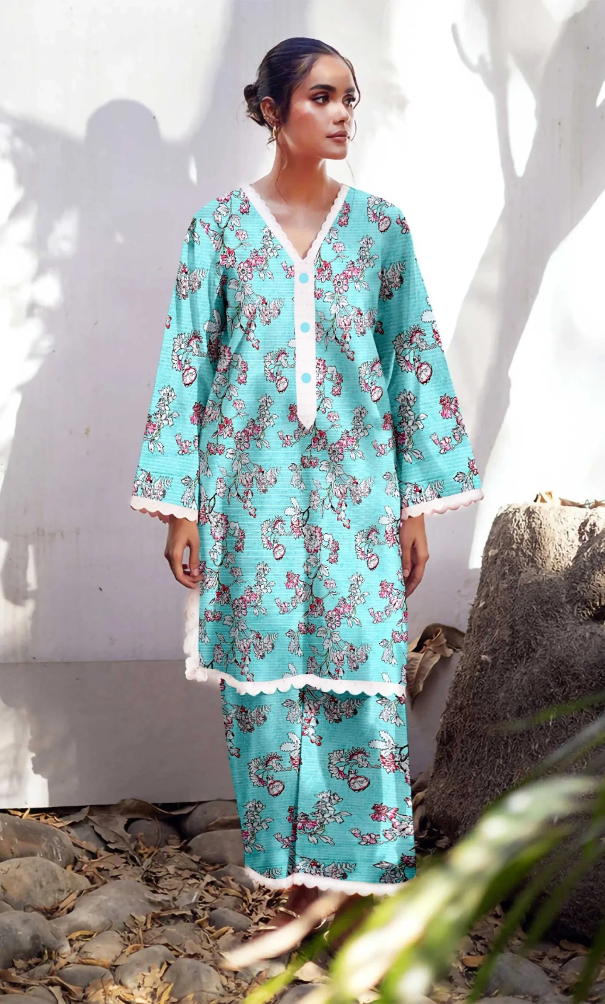 2PC Unstitched Printed Lawn Suit  - BD-V4-13