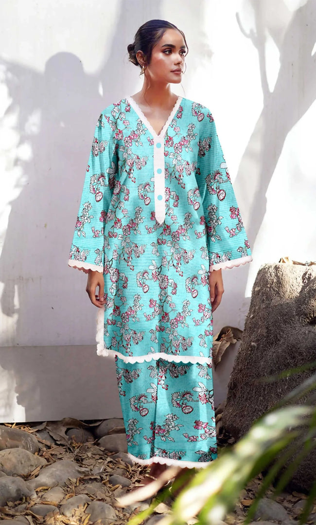 2PC Unstitched Printed Lawn Suit  - BD-V4-13 Hover Image