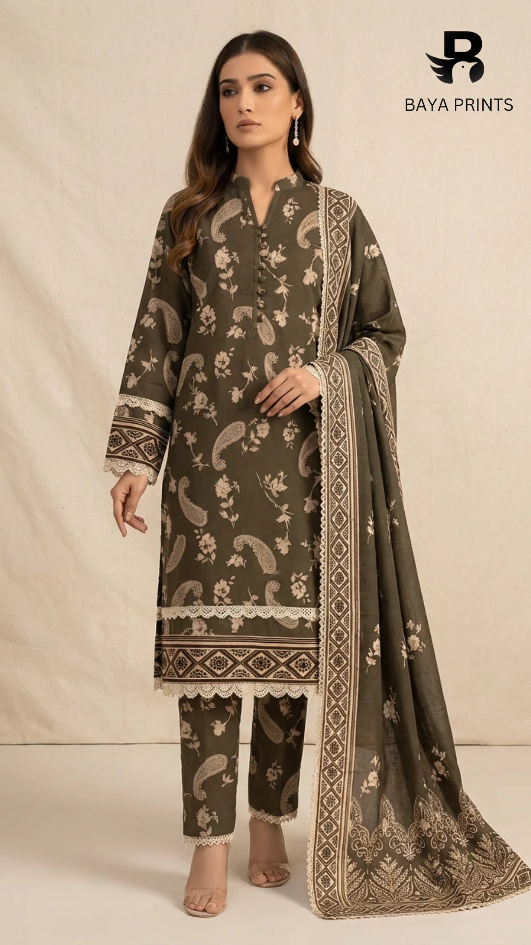 3PC Unstitched Khadar Suit  BA-K-V7 -21