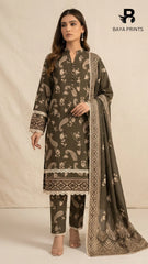 3PC Unstitched Khadar Suit  BA-K-V7 -21