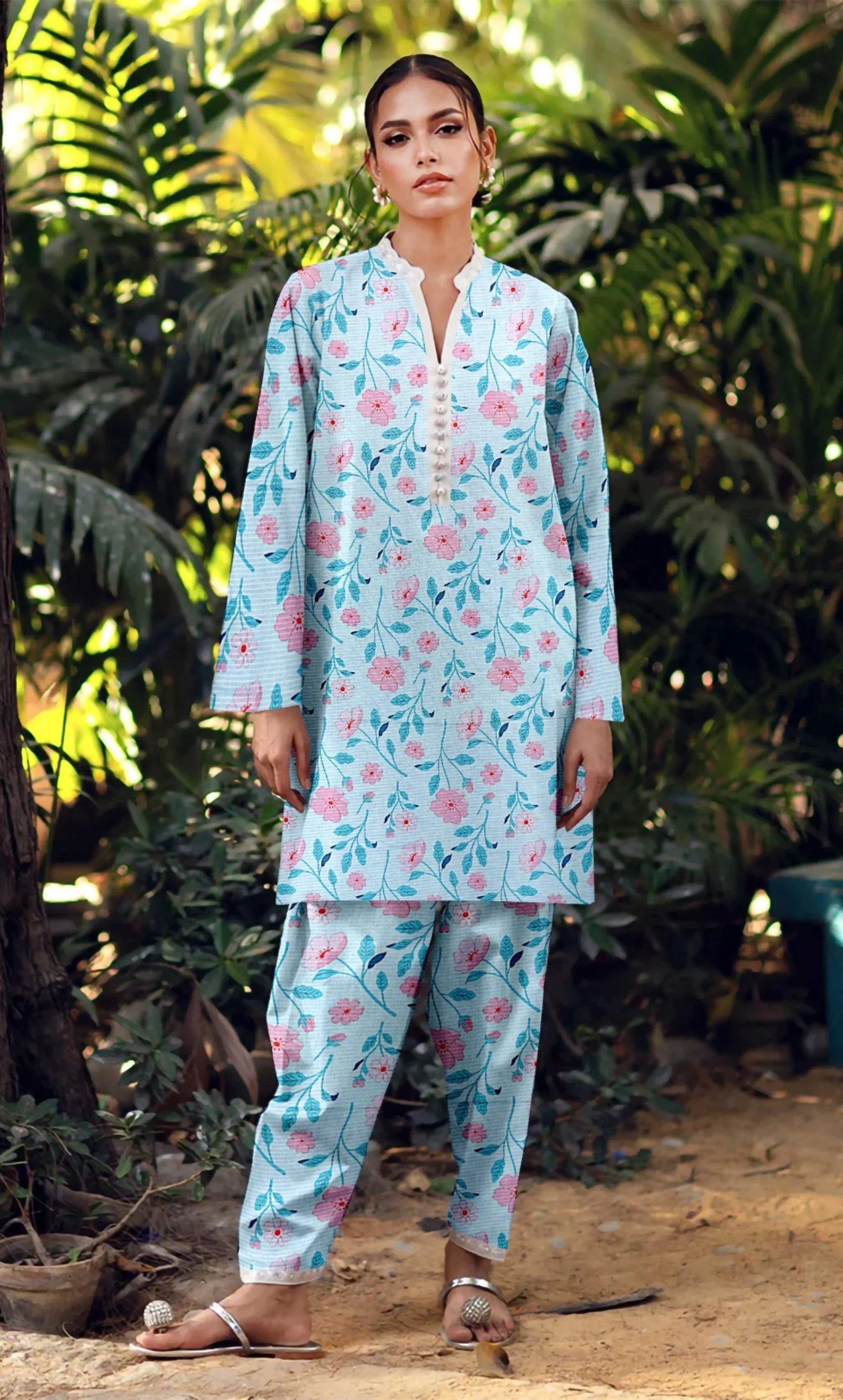2PC Unstitched Printed Lawn Suit  - BD-V4-15