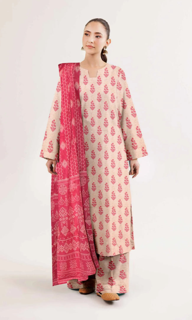 3 Piece Unstitched Printed Lawn Suit- BA-V-21 Hover Image