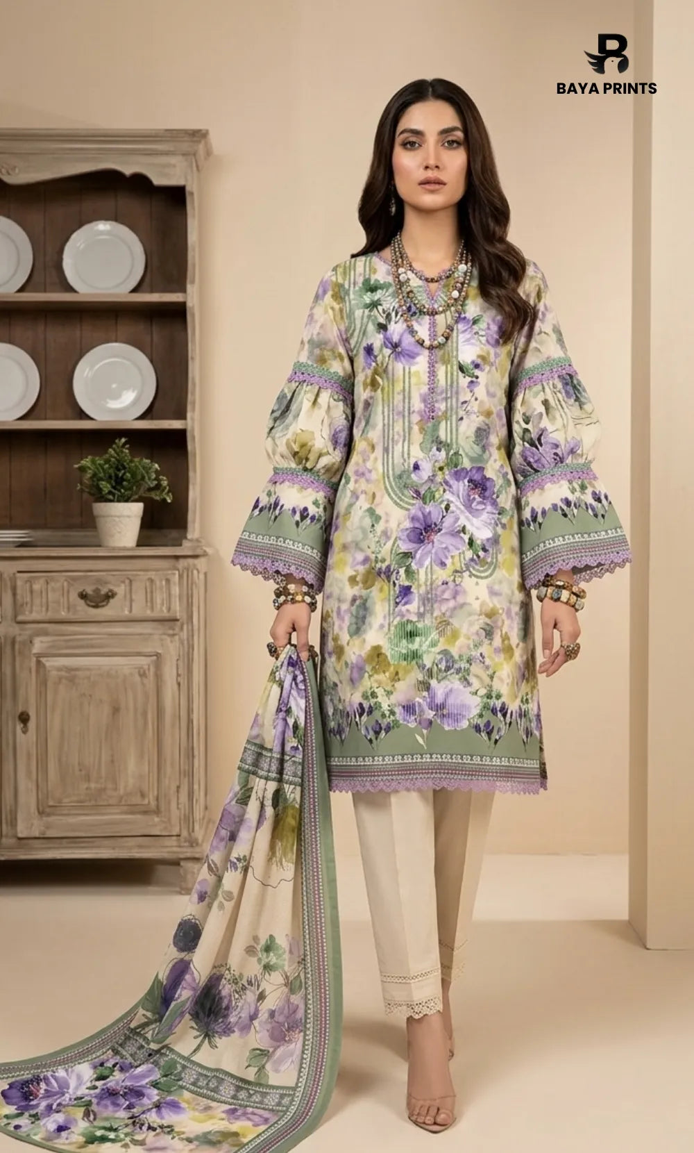 3PC Printed Doria  Lawn | Unstitched | BA-V27