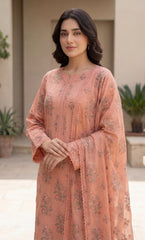 3PC Embroidered Unstitched Lawn Suit | Nafasat