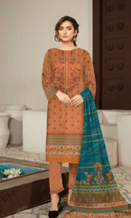 3PC Unstitched Premium Linen Suit  -DA-V8-7