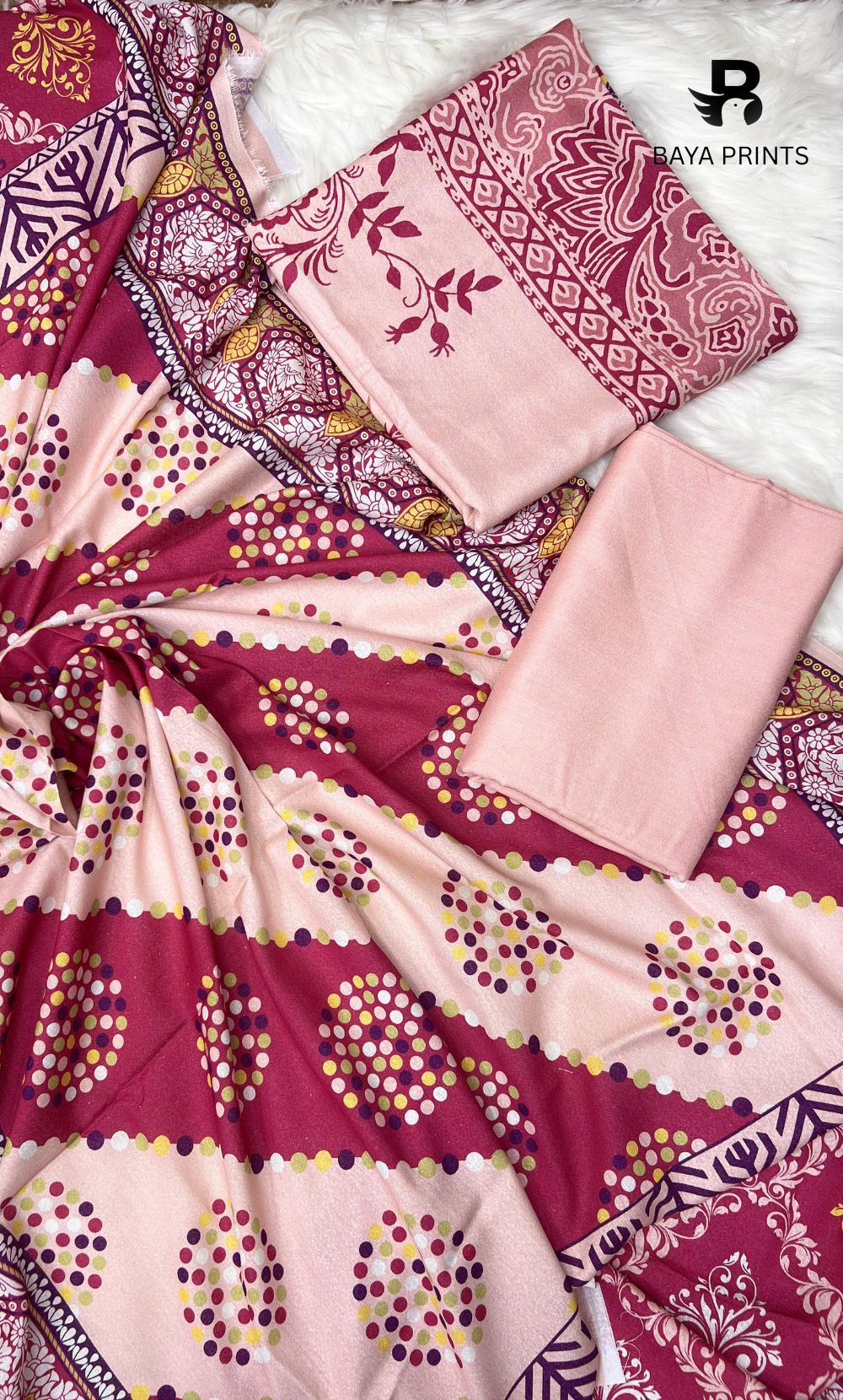 3 Piece Unstitched Karandi Suit BA-V6 004