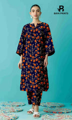 2PC Unstitched Printed Lawn Suit - BA-V7-30
