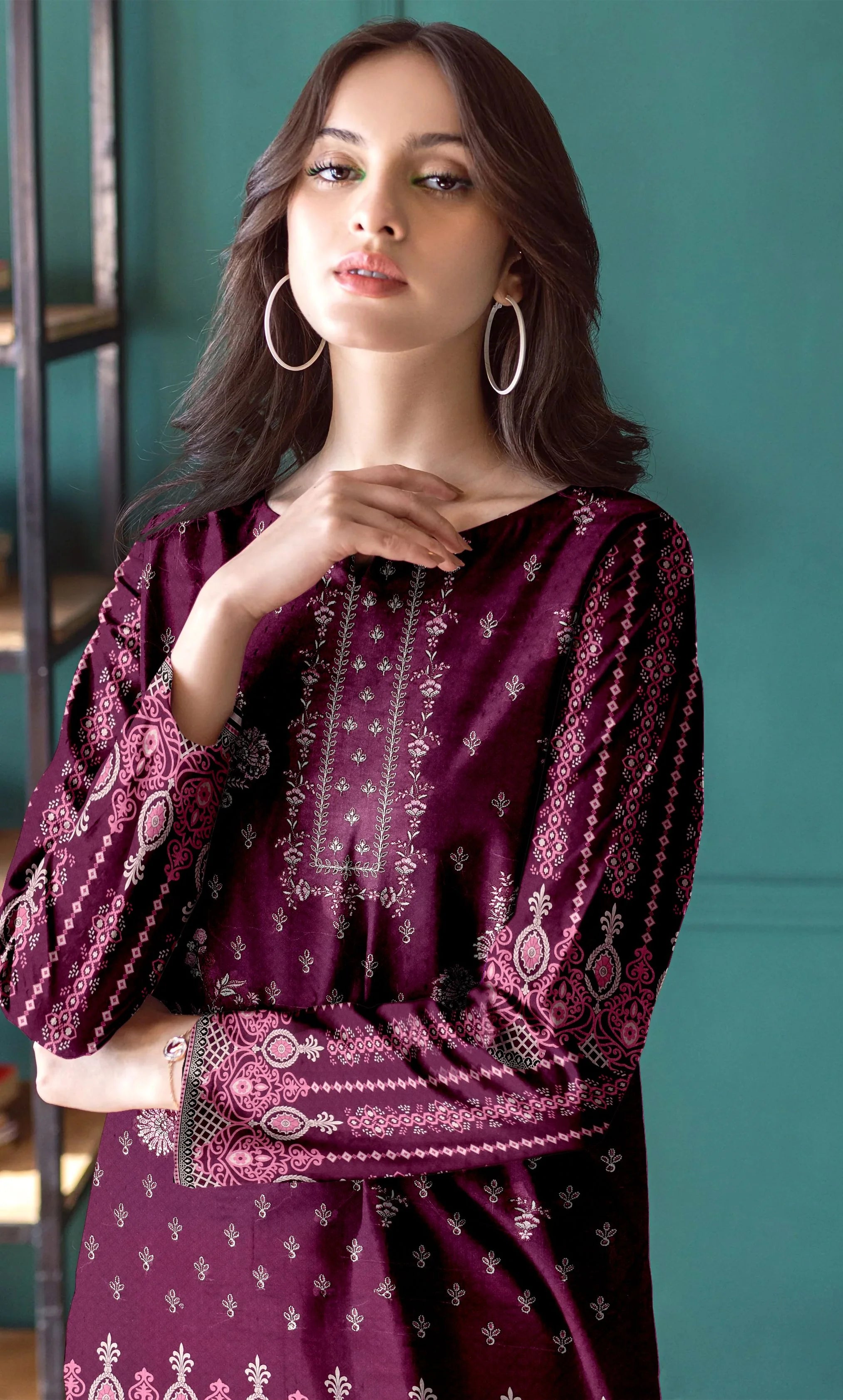 3PC Embroidered Unstitched Lawn Suit -NA-V15-03