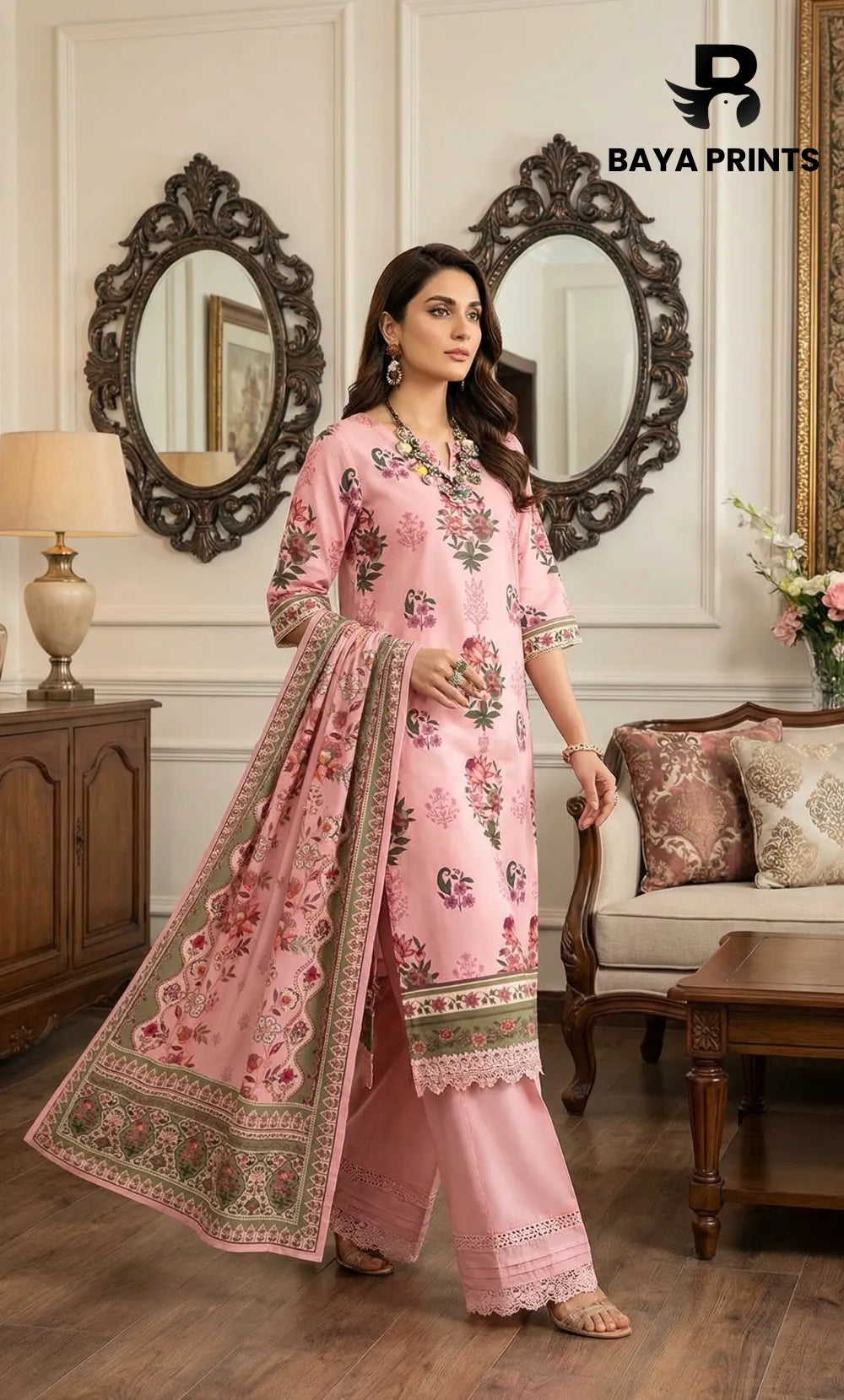 3 Piece Unstitched Lawn Suit -V-21-A-03