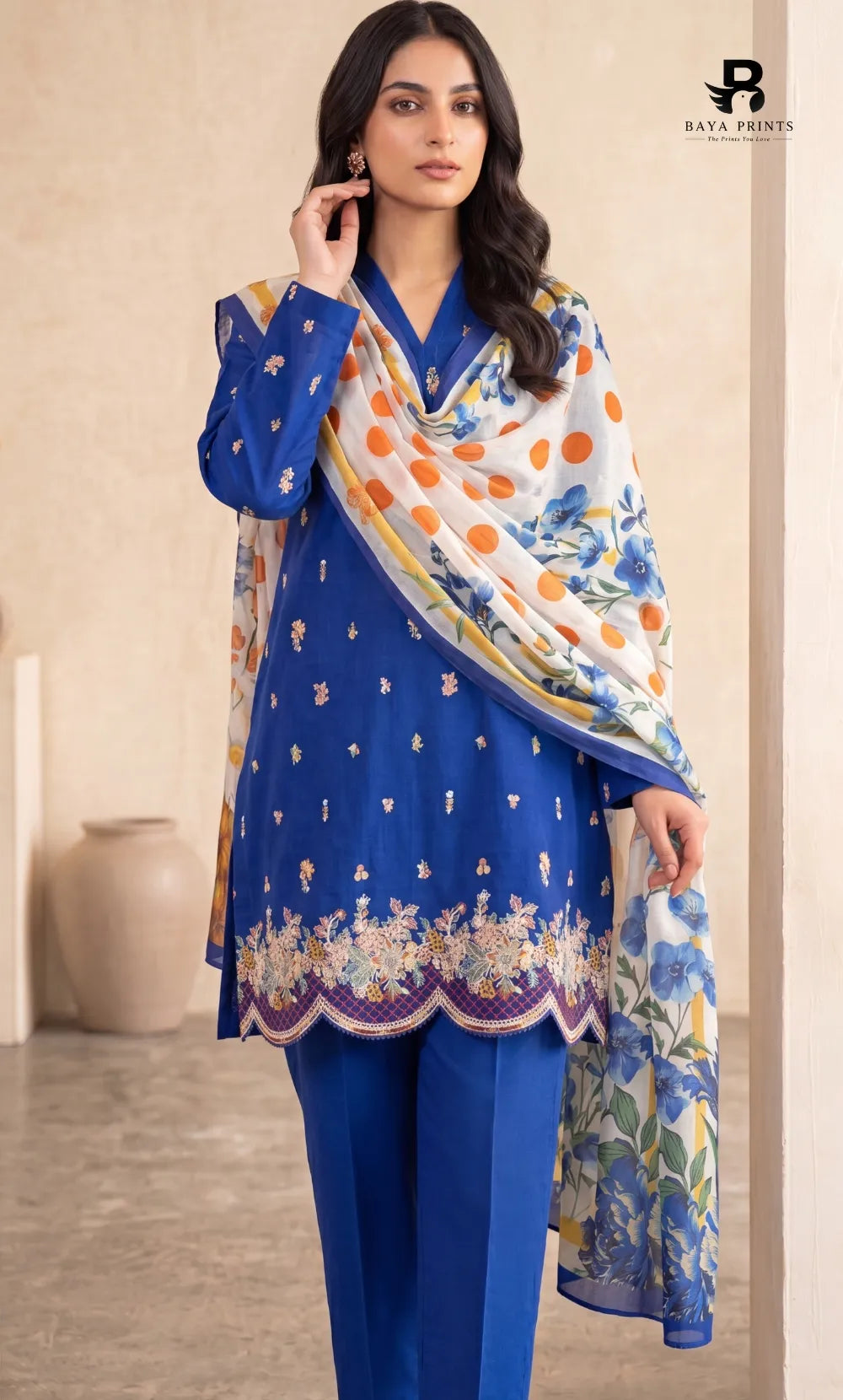 3-Piece | Unstitched Luxury Embroidered Lawn Suit | Nayab