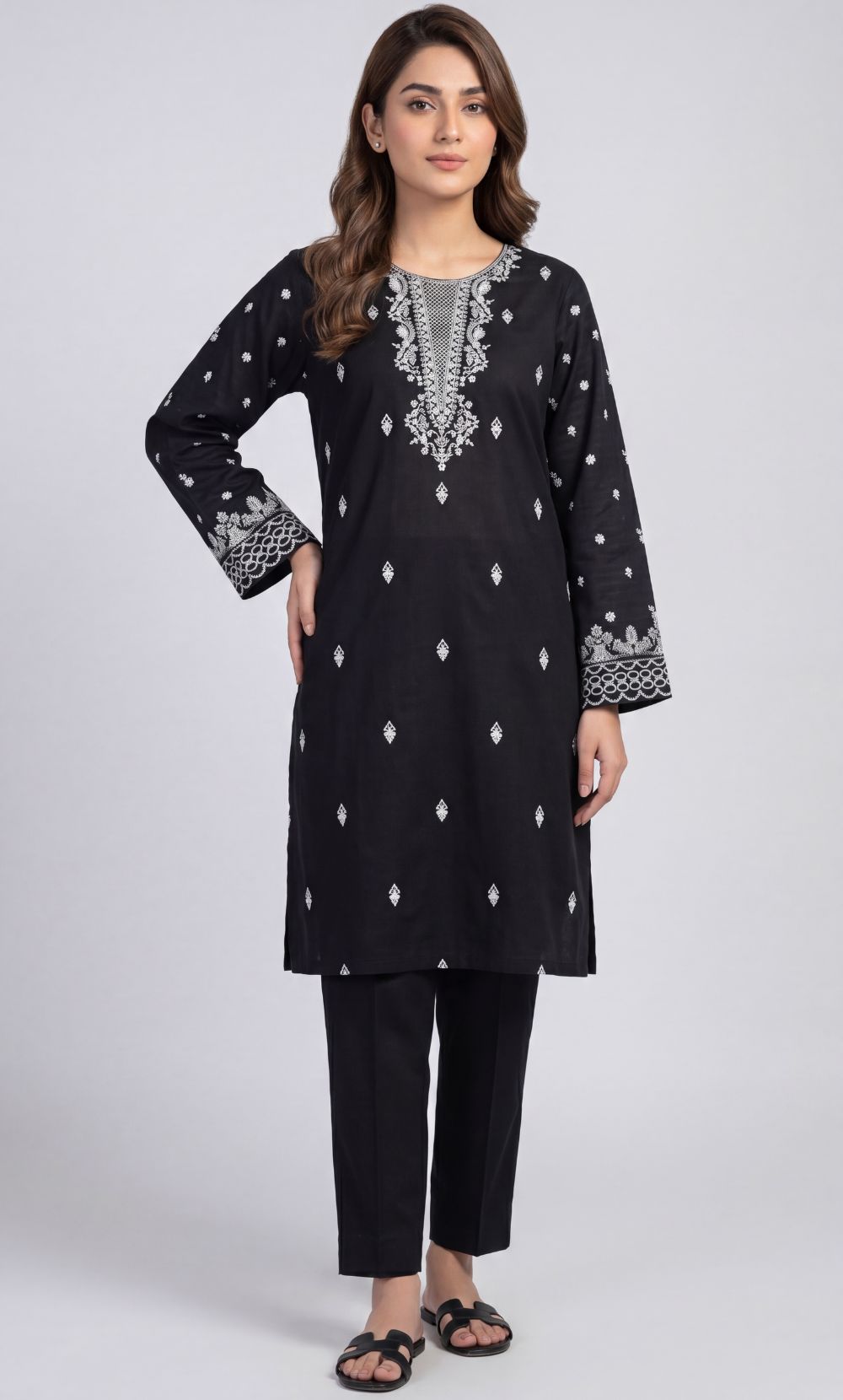 Signature Embroidered Lawn 2PC – Unstitched | Seraya | Black