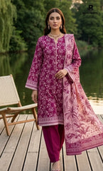 3PC Printed Lawn | Unstitched | BA-V25