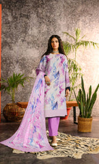 3 Piece Unstitched Premium Lawn Suit- PD-10