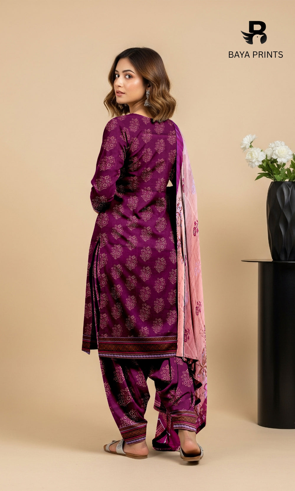 3 Piece Unstitched Printed Doria Viscose Suit with Bamber Dupatta BA-V7-002
